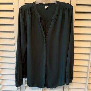 Women's Dark Green Long-sleeved Blouse